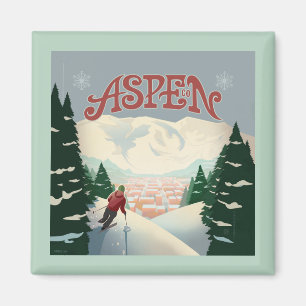 Aspen Skier Colorado Magnet