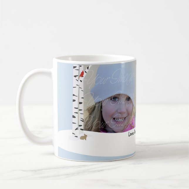 Aspen Snow Holiday Photo Mug (Left)