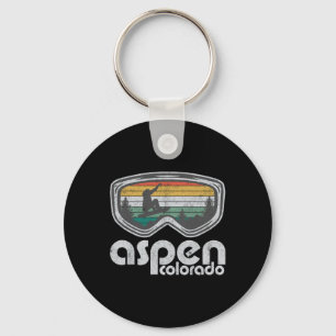 Aspen Snowboarding Resort Retro Colorado Snowboard Key Ring