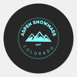 Aspen Snowm Colorado Mountain Town - Elevated Co S Classic Round Sticker