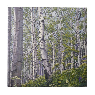 Aspen Tree Forest Ceramic Tile
