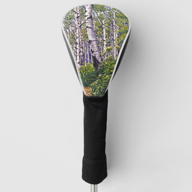 Aspen Tree Forest Purple Green Golf Head Cover (Front)
