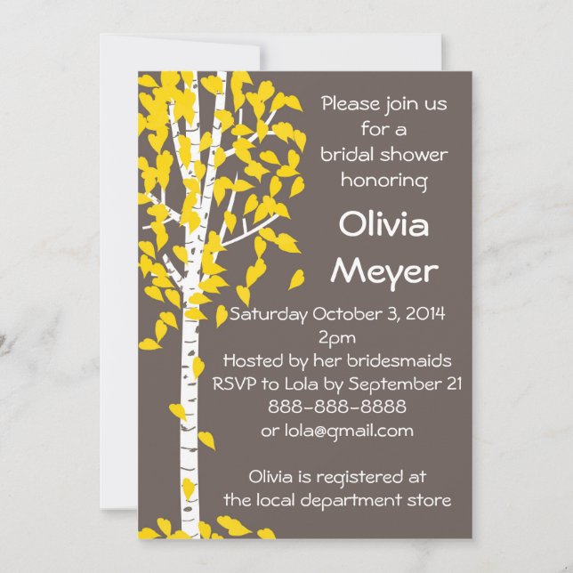 Aspen Tree Invitations (Front)