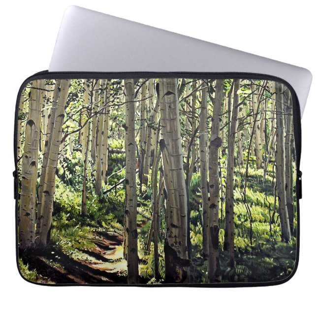 Aspen Tree Woodland Laptop Sleeve (Front)
