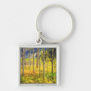 Aspen Trees in Autumn in the Rockies Key Ring