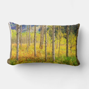 Aspen Trees in Autumn in the Rockies Lumbar Cushion