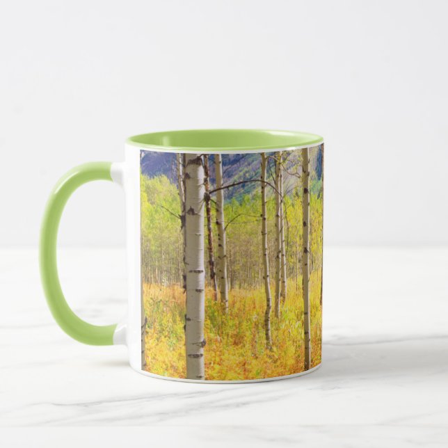 Aspen Trees in Autumn in the Rockies Mug (Left)