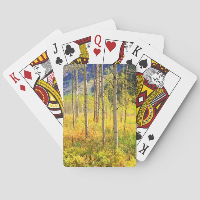 Aspen Trees in Autumn in the Rockies Playing Cards (Back)