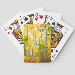 Aspen Trees In Fall Sierra Nevada Mountains, CA Playing Cards