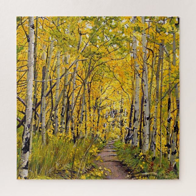Aspen Trees in the Autumn Colours Jigsaw Puzzle (Vertical)