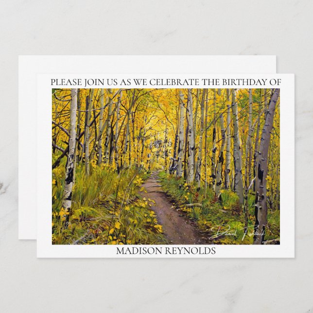 Aspen Trees in the Forest Birthday (Front/Back)