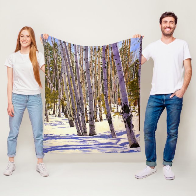 Aspen Trees in the Forest Fleece Blanket (In Situ)