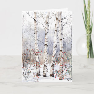 Aspen Trees in Winter Christmas Blank Card