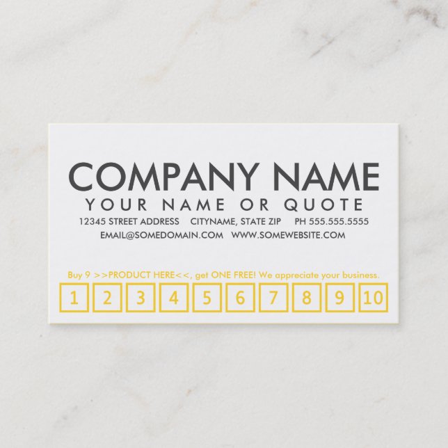 aspen trees loyalty punch card (Front)