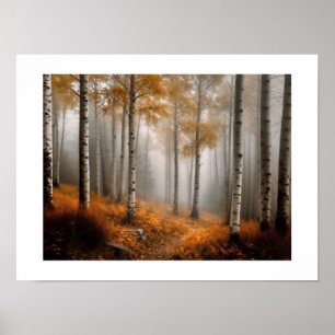 Aspen Trees Natural Scene Poster