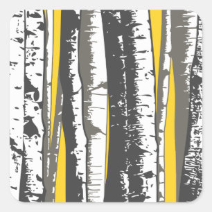 aspen trees square sticker