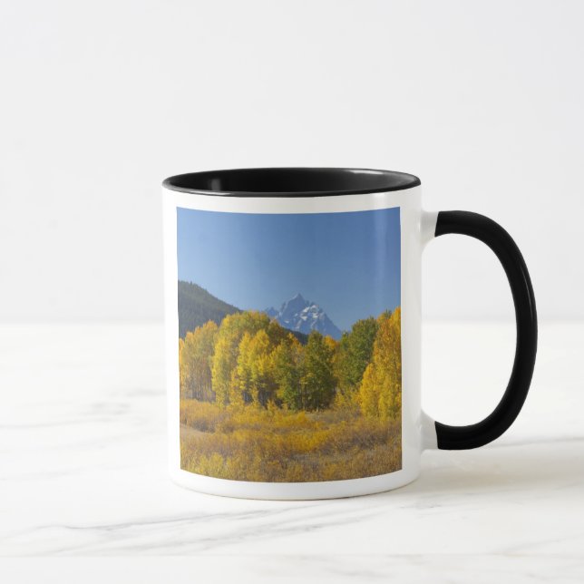 Aspen trees with the Teton mountain range Mug (Right)