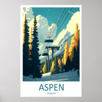 Aspen Vintage Travel Poster Ski National Park