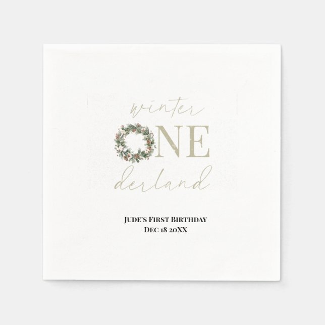 ASPEN Winter ONEderland Paper Napkins (Front)