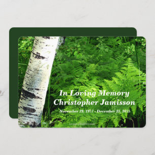 Aspen with Ferns, Celebration of Life Invitation