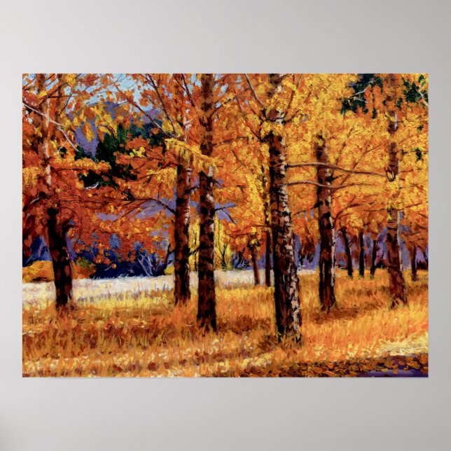 Aspens of Colorado in Vibrant Autumn Splendor Poster (Front)