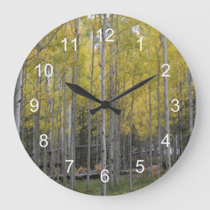 Aspen's yellow glow large clock