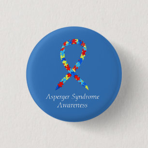 Asperger Syndrome Puzzle Custom Ribbon Pins