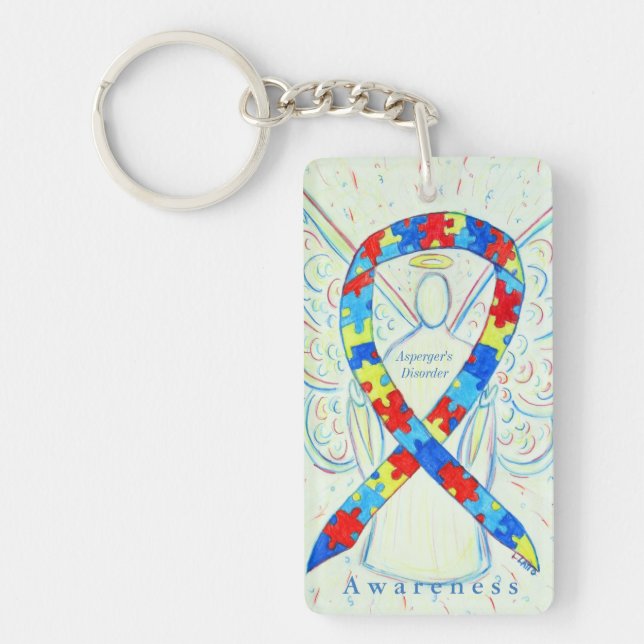 Asperger's Disorder Awareness Ribbon Keychain (Front)