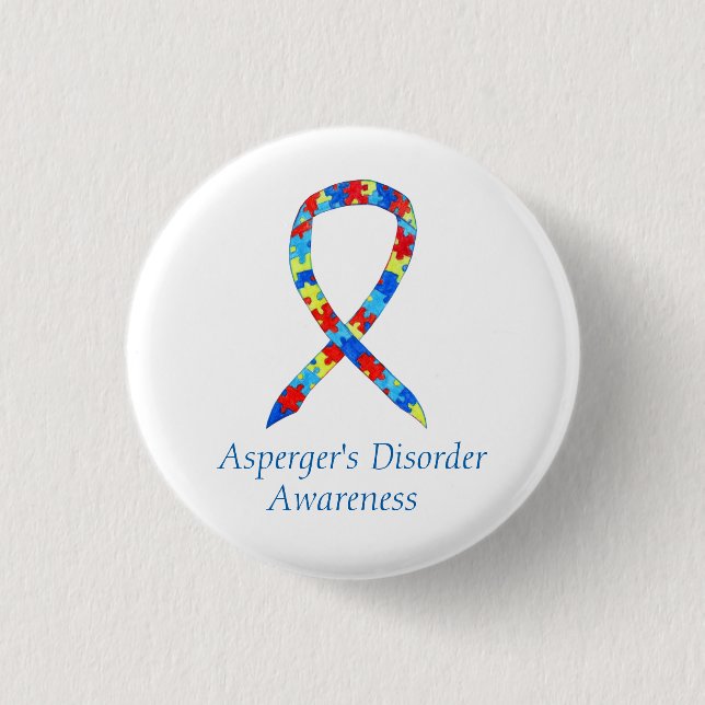 Asperger's Disorder Custom Ribbon  Art Pins (Front)