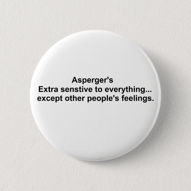 Asperger's gear 6 cm round badge (Front)
