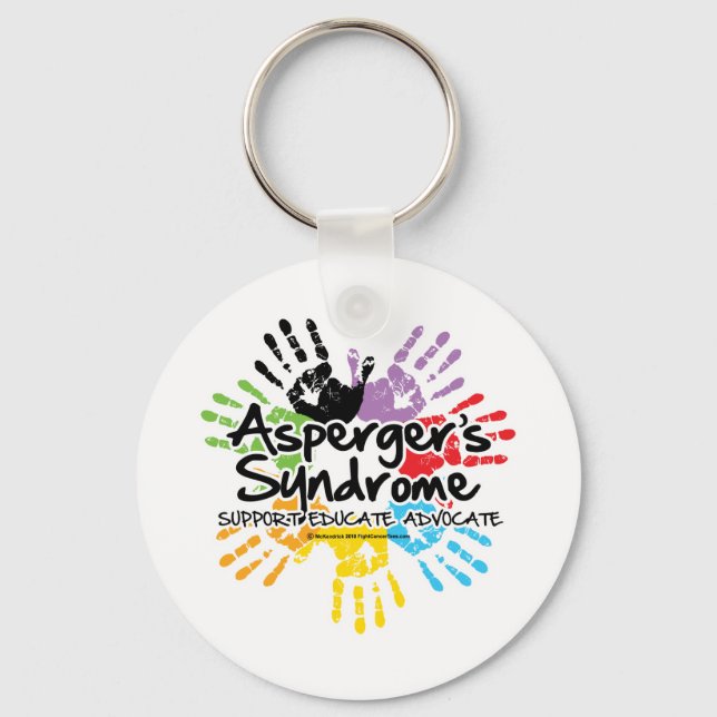 Asperger's Syndrome Handprint Key Ring (Front)