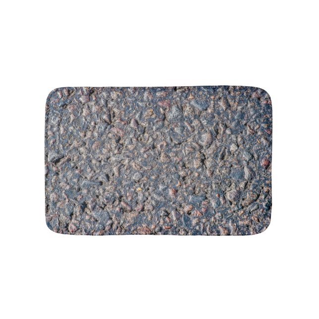 Asphalt and pebbles texture bath mat (Front)