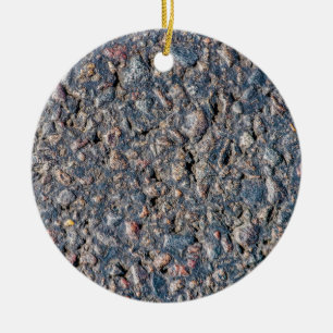 Asphalt and pebbles texture ceramic tree decoration