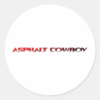 Asphalt Cowboy Red Name Line 1 Classic Round Sticker
