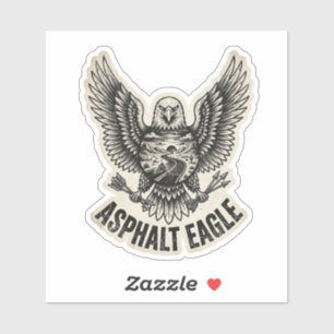 Asphalt Eagle Desert Road Biker Sticker