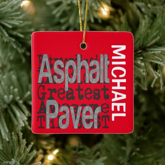 Asphalt Paver Extraordinaire CUSTOM Ceramic Ornament (Tree)