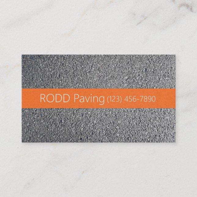 Asphalt, Paving, Construction, Roadwork Business Card (Front)