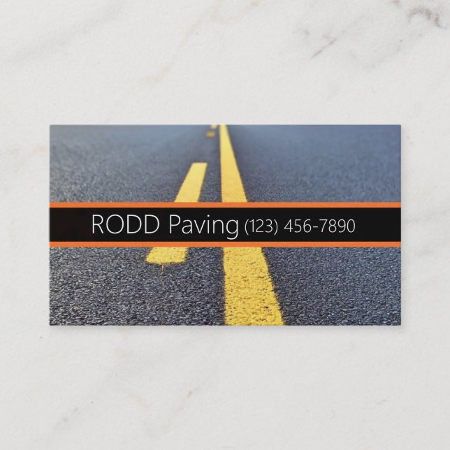 Asphalt, Paving, Construction, Roadwork Business Card (Front)