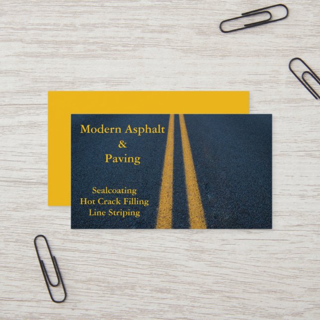 Asphalt & Paving / Driveway Construction Services Business Card (Front/Back In Situ)