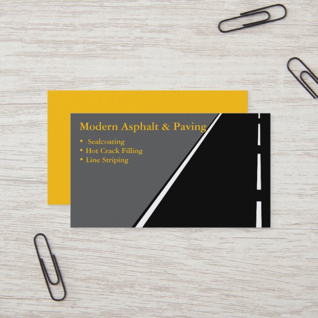 Asphalt & Paving / Driveway Construction Services Business Card (Front/Back In Situ)