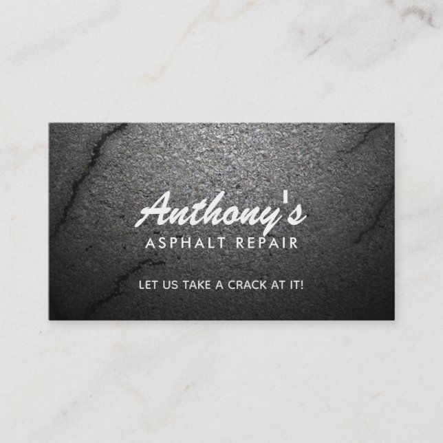 Asphalt Repair Slogans Business Cards (Front)