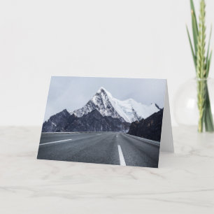 Asphalt Road in front of Snow Mountain Card