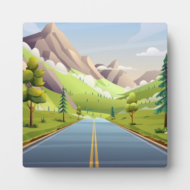 Asphalt road landscape plaque (Front)