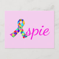 Aspie Cute Pink Asperger Syndrome Ribbon