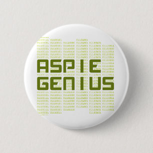 Aspie Genius - Computers 6 Cm Round Badge