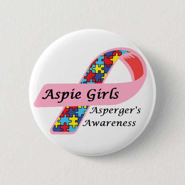 Aspie Girls 6 Cm Round Badge (Front)