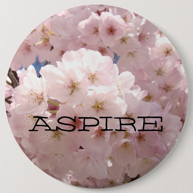 ASPIRE button custom Pink Blossom Flowers (Front)