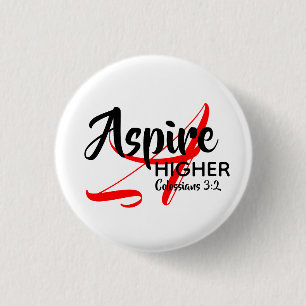 ASPIRE HIGHER Inspire Monogram Christian 3 Cm Round Badge