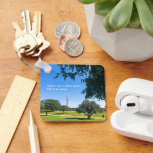 Aspire park in Qatar green trees modern building Key Ring