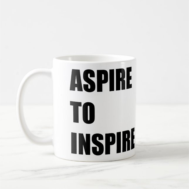 aspire to inspire coffee mug (Left)